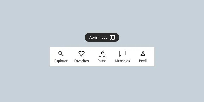 la barra de navegación con botón flotante