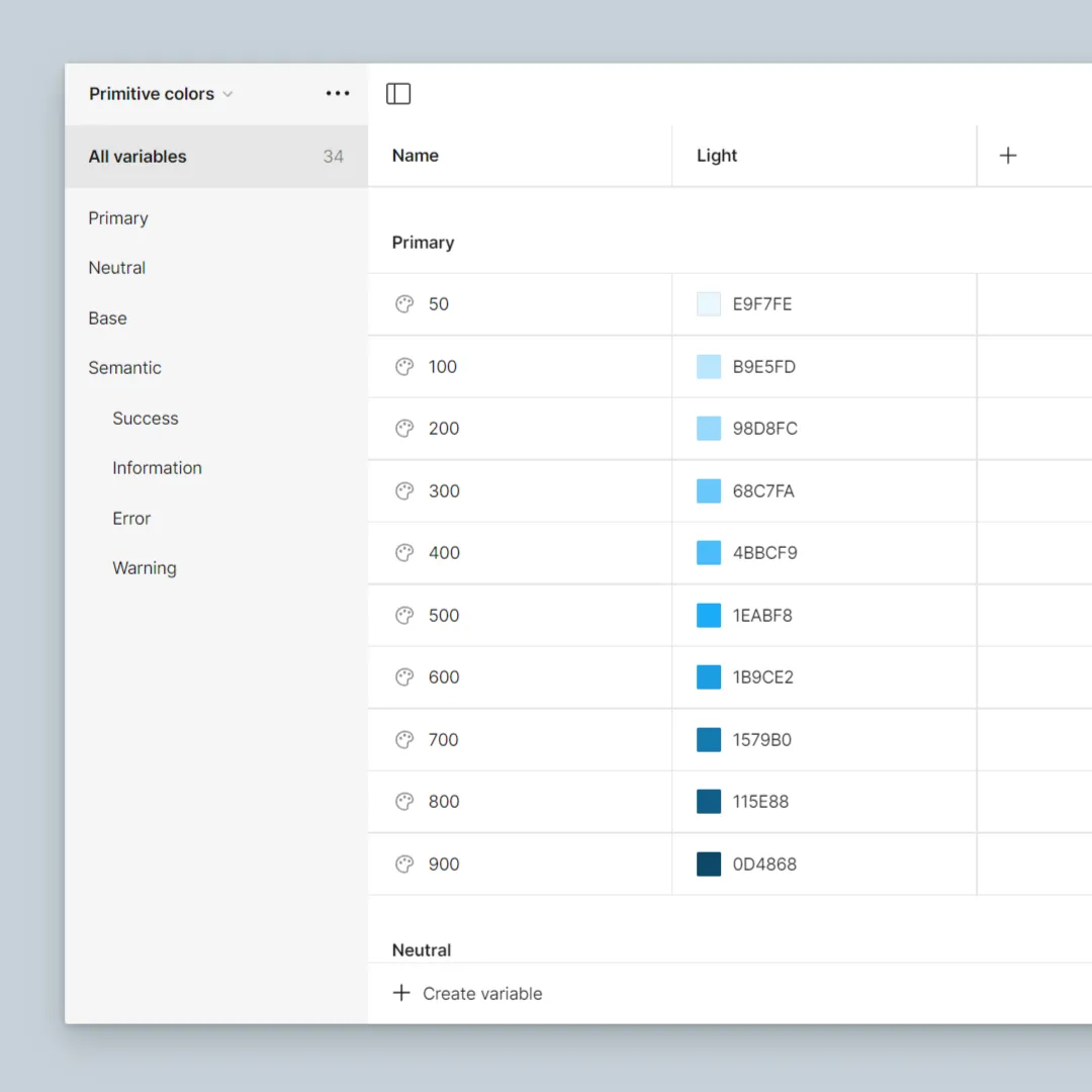 colores primitivos del sistema de diseño ux fomo