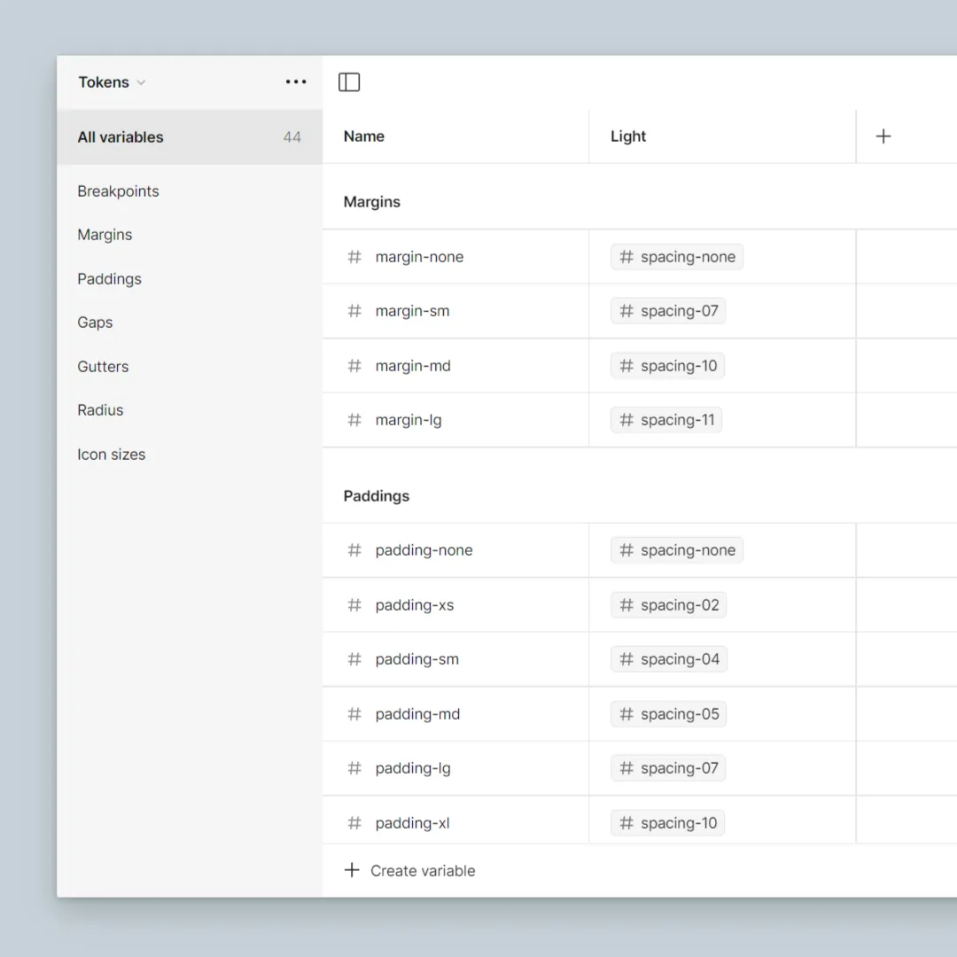 tokens del sistema de diseño ux fomo