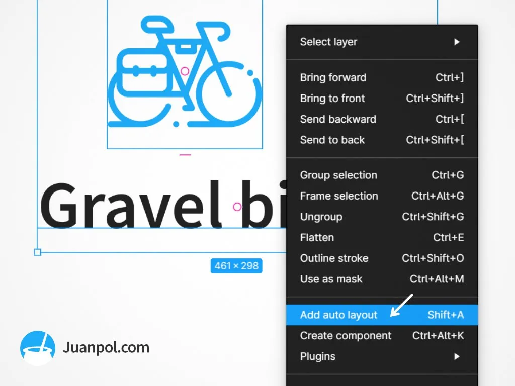 auto layout menú contextual