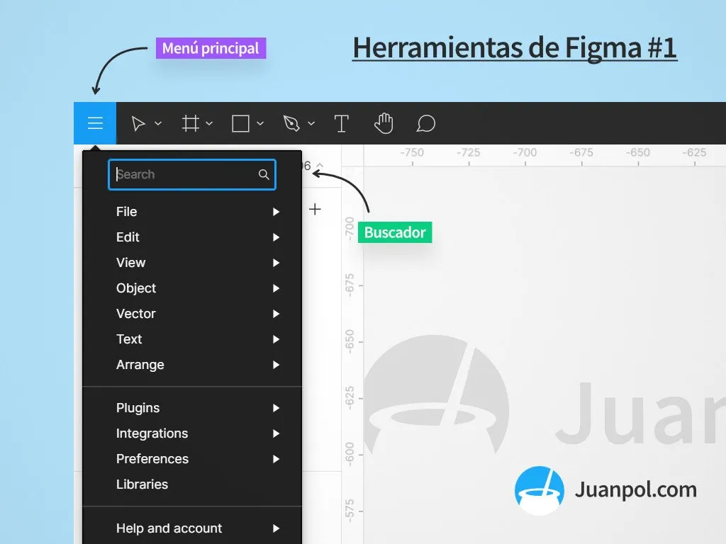 menu principal de figma