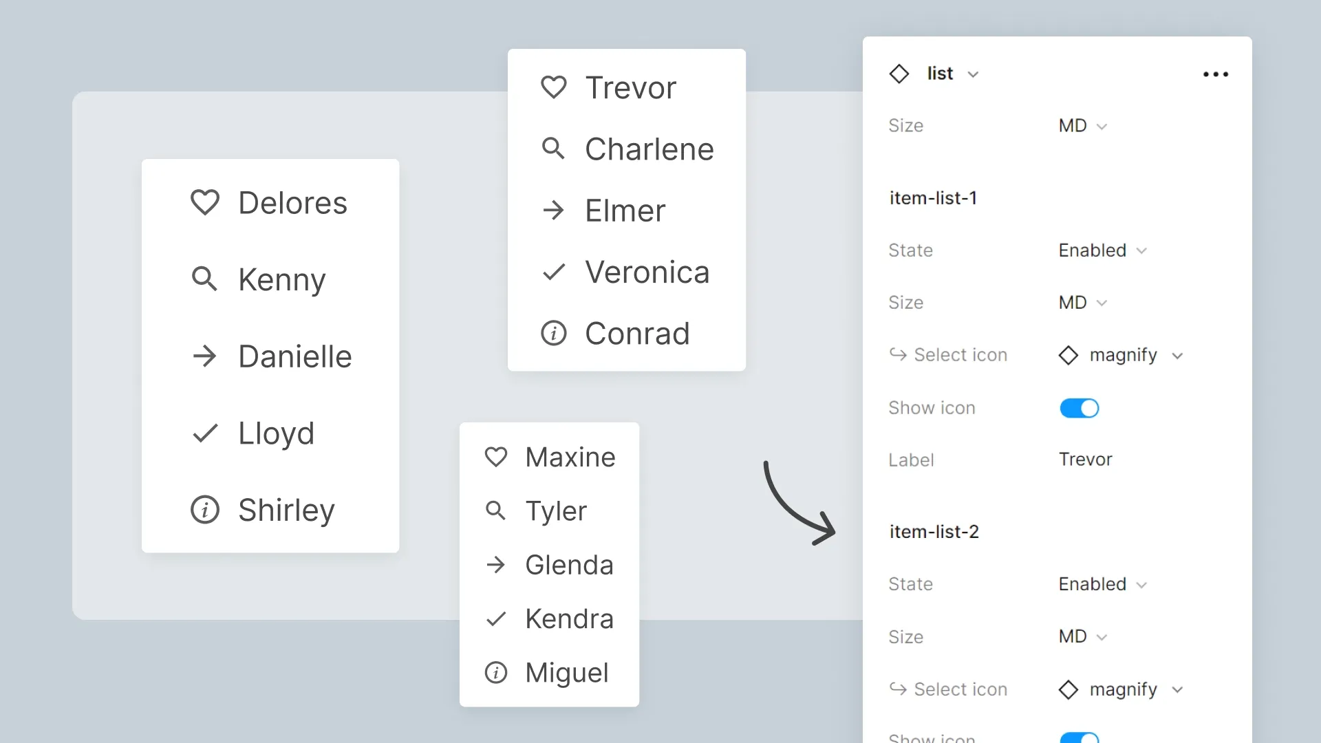 lista de elementos para diseñar en figma