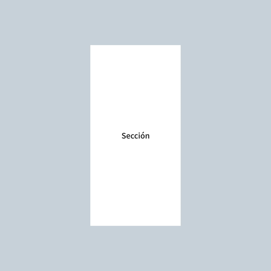 componente pantalla de sección para utilizar en el prototipo