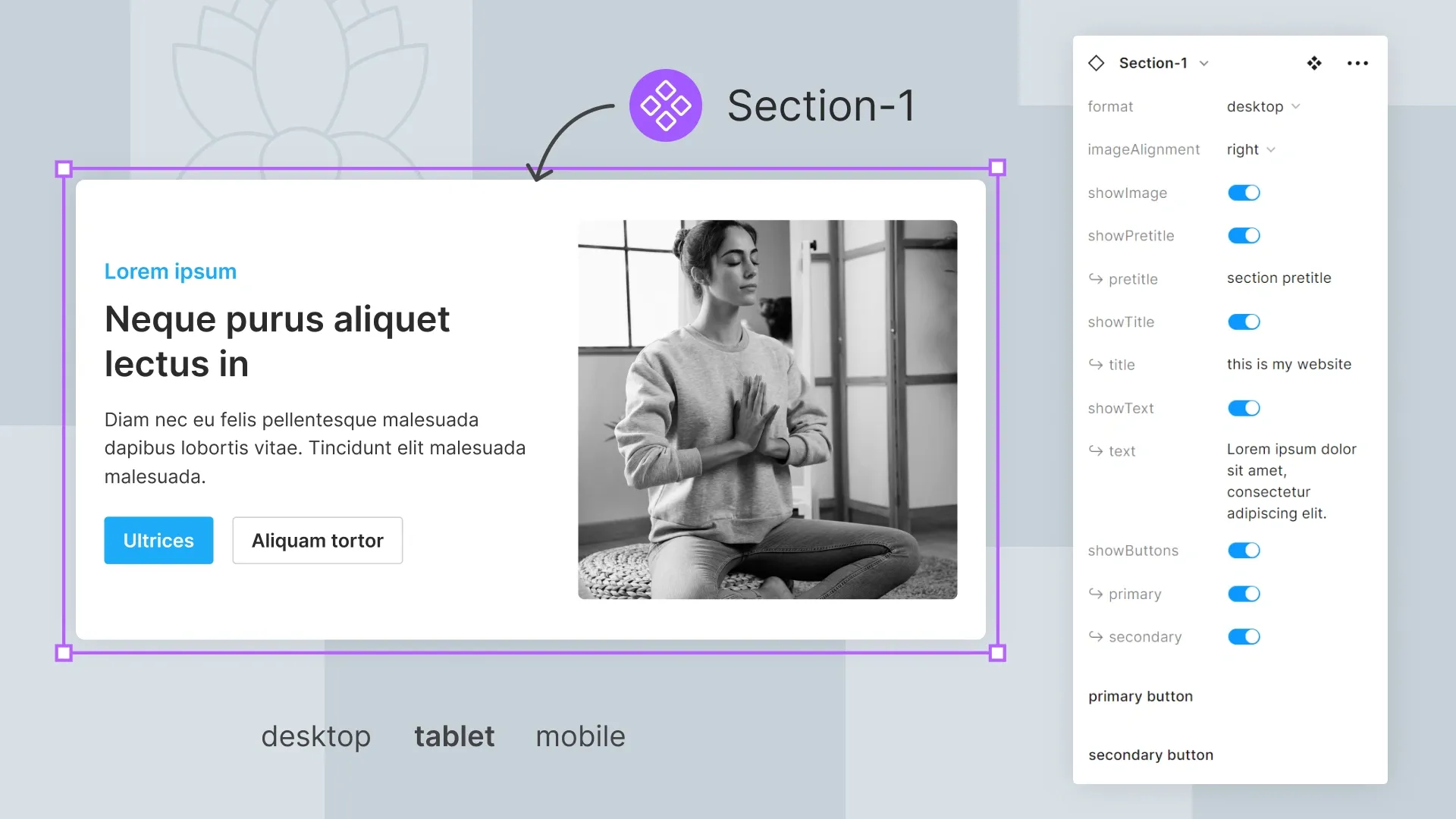 template figma section