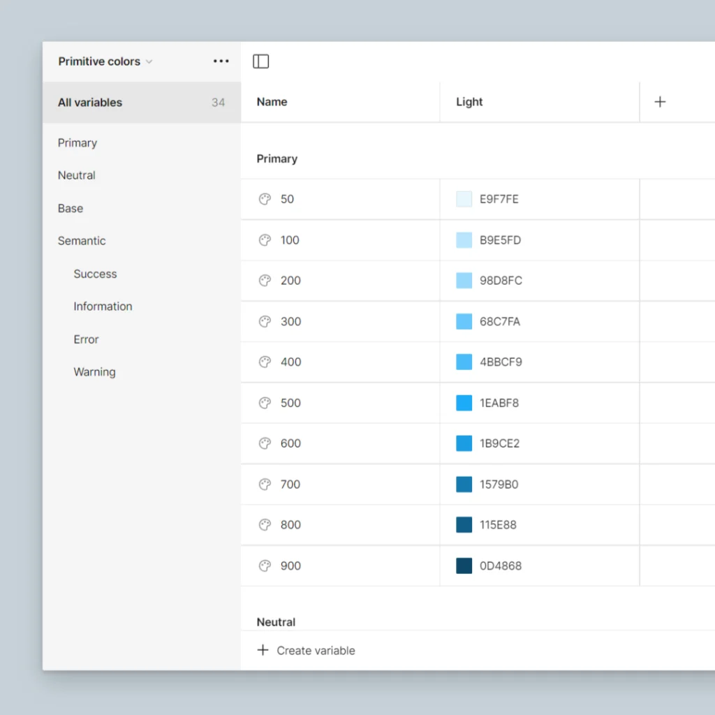 colores primitivos del sistema de diseño ux fomo