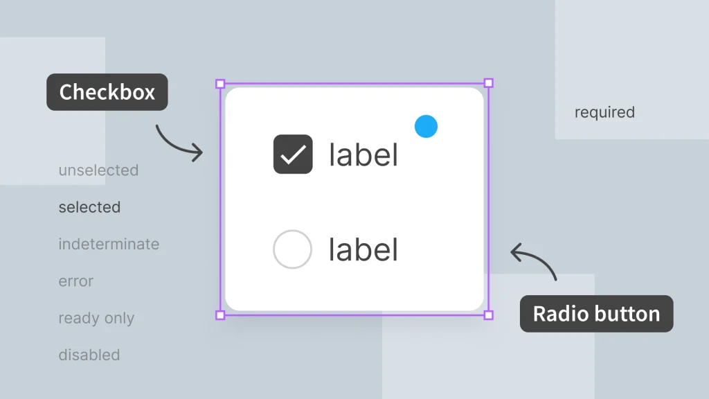 cómo diseñar checkbox y radio button