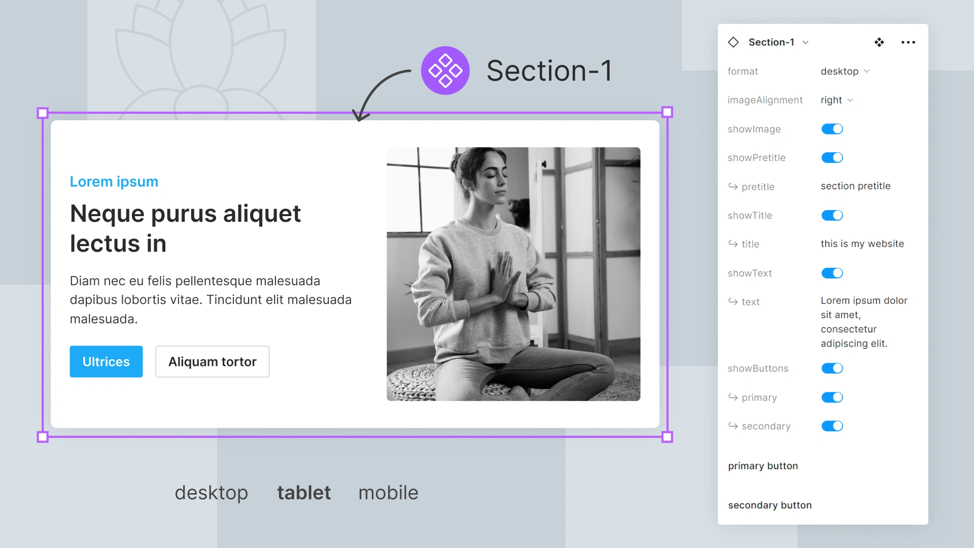 template figma section