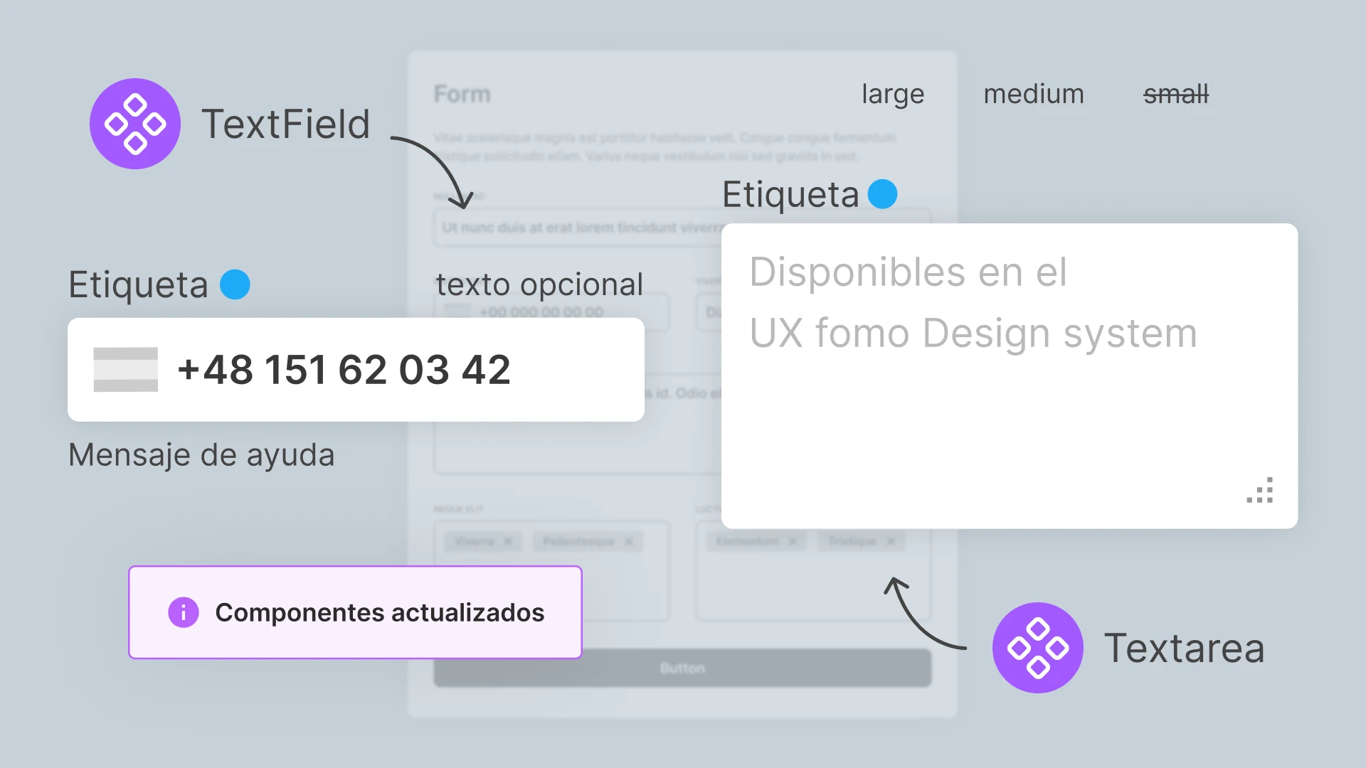componentes textfield y textarea para figma