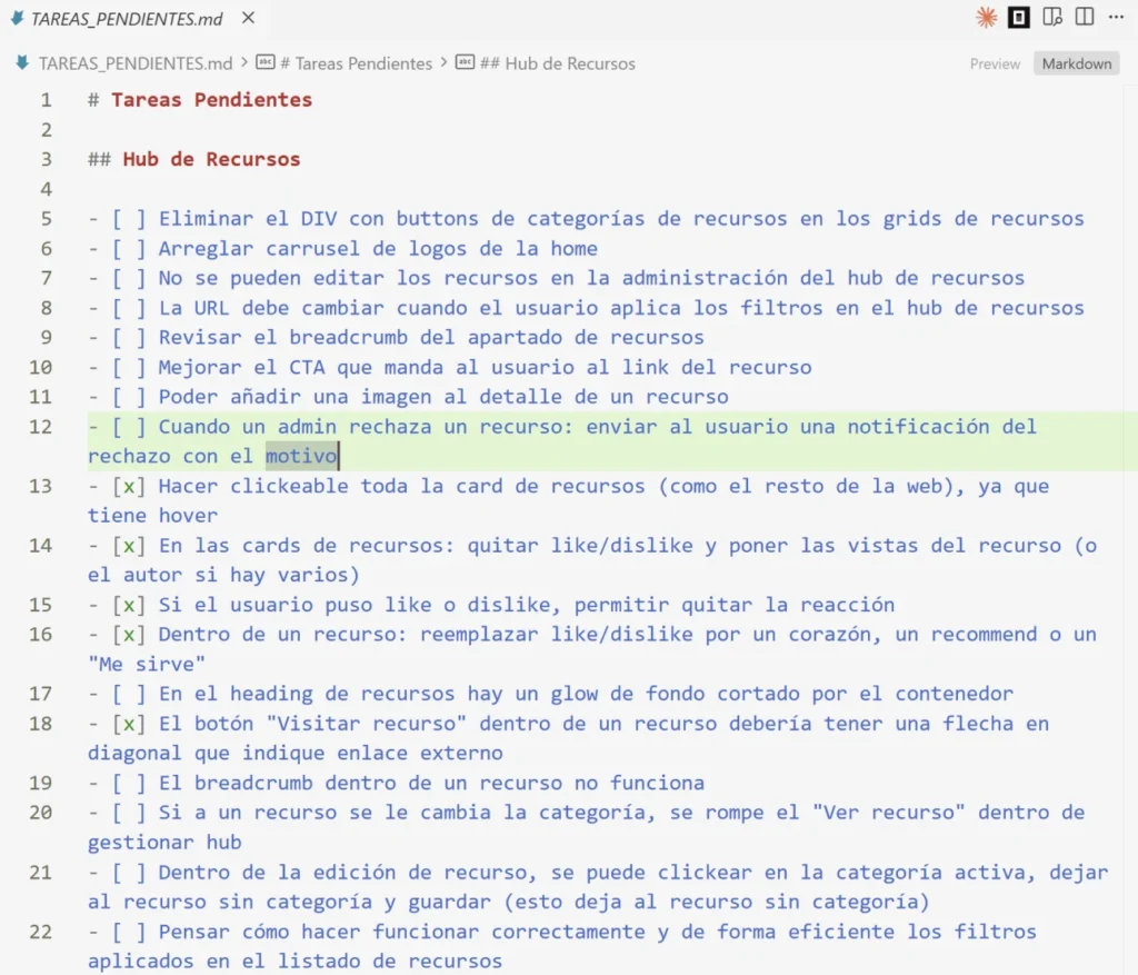 archivo markdown de tareas pendientes creado con qwen
